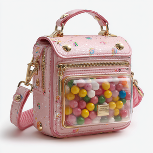 Borsa <span class=keywords><strong>a</strong></span> <span class=keywords><strong>Tracolla</strong></span> Trasparente Kawaii Personalizzata, Borsetta Carina da Donna con Stampa di Caramelle, Mini Borsa con Disegni Cartoon - Product Image 1