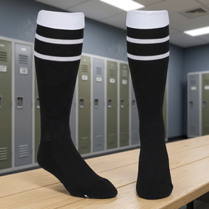 <b>Men</b> Knee High Striped Football <b>Socks</b> Black Tube Soccer <b>Sports</b> <b>Socks</b> - Product Image 3
