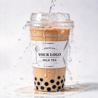 Étiquettes de boissons personnalisées imperméables, autocollantes, pour bubble tea, café, jus et autres boissons