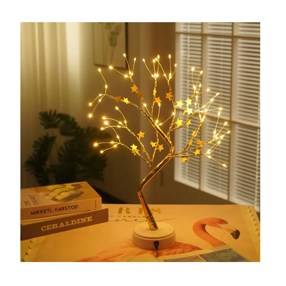Hot Selling LED Decorations Lights Tree Artificial 20In Fairy Spirit Festival Bedroom Gift Indoor Tabletop Bonsai Lights Tree