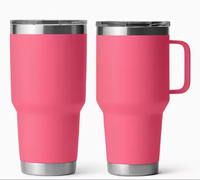 Gobelets isothermes en acier inoxydable de 30 oz avec logo personnalisé, tasse à café de voyage avec poignée portable
