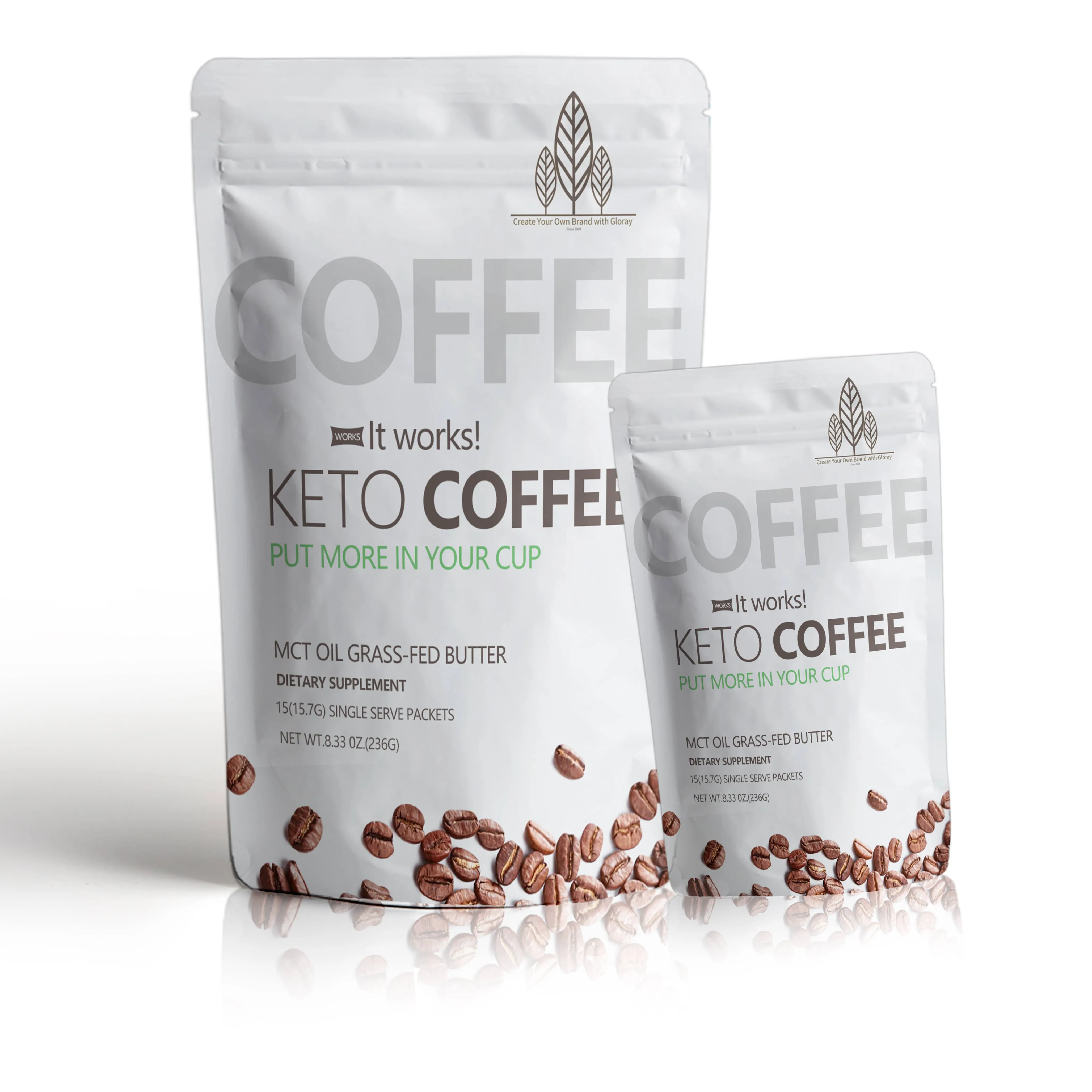 Unsweetend Keto Koffiepoeder Met Mct-Olie Voor Direct Gewichtsverlies Koffiepoeder