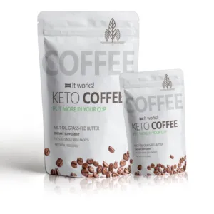 Unsweetend bubuk kopi Keto, dengan minyak MCT untuk penurunan berat badan instan bubuk kopi