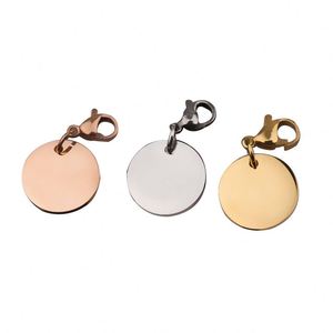 Porte-clés rond en acier inoxydable de 8-30 mm, personnalisable, gravure laser DIY, avec fermoir mousqueton, pour animaux de compagnie, vente en gros - Product Image 1