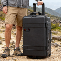 EVEREST RPC2934 Étui rigide portable en plastique noir PP, étanche, avec mousse personnalisée