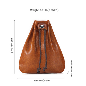 DUJIANG ミニポケットジュエリー収納バッグ ヴィンテージハンドメイドシンプル巾着財布 OEM/ODM カスタムロゴ 本革ギフト財布 - Product Image 3