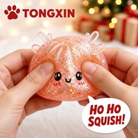 TONGXIN Jouet Squishy en forme de boulette de Noël, Boîte Mystère, Jouet Squishy Pailleté à Rebond Lent, Vente en Gros, Personnalisable OEM ODM, Ensemble de Jouets