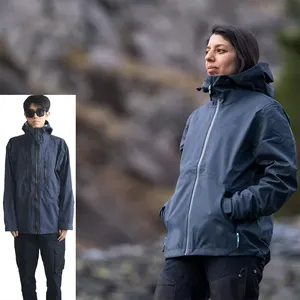 Jaket Ski bertudung tahan air, mantel hujan tahan angin gunung untuk mendaki berkemah memanjat