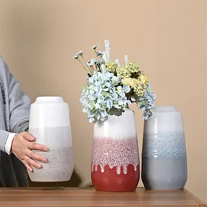 Уникальный дизайн, домашняя декоративная фарфоровая керамическая ваза для цветов из реактивной глазури