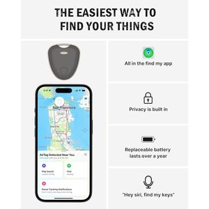 Localizador de Objetos Tipo Tracker, Paquete de 2, Compatible con Apple Find My iOS, Rastreo en Tiempo Real, Localizador de Llaves y Equipaje - Product Image 3