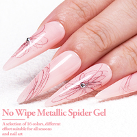 BOZLIN Nouvelle Arrivée No Wipe Dessin Peinture Gel Vernis À Ongles OEM Métallique Araignée Gel Pour Ongles Marque Privée Paillettes Araignée Gel Vernis