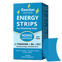 Bandes orales énergétiques OEM saveur menthe avec L-Théanine, Vitamine B12, Caféine pour l'énergie et la concentration, dissolution rapide pour suppléments pré-entraînement