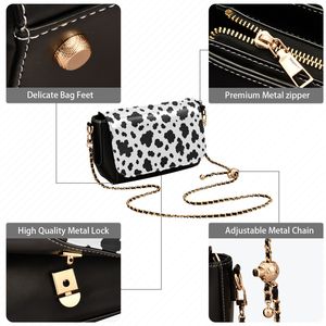Sac à bandoulière pour femme à imprimé dalmatien, avec chaîne, sac à rabat, sac à main pour usage quotidien - Product Image 4