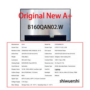 Panel de Pantalla LCD de 16 Pulgadas 2560*1600 <span class=keywords><strong>EDP</strong></span> 40 pines de Repuesto MNG007DA5-2 N160GME-GLB MNG007DA2-3 B160QAN02.W B160QAN02.R HW0A - Product Image 3