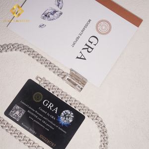 Cadena Cubana de Plata 925 de Alta Calidad con Incrustaciones de Moissanita VVS de 10 mm y Dos Filas, Joyería Hip Hop, Collar y Pulsera Personalizados - Product Image 6