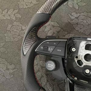 Volant sport personnalisé en fibre de carbone pour <span class=keywords><strong>Audi</strong></span> B8/B9/TTS/A4/B8.5/A5/A6/C7/C8/A7/A8/Q3/Q5/S3/S5/RS5/<span class=keywords><strong>R8</strong></span> avec boutons <span class=keywords><strong>R8</strong></span> et 3 branches - Product Image 2