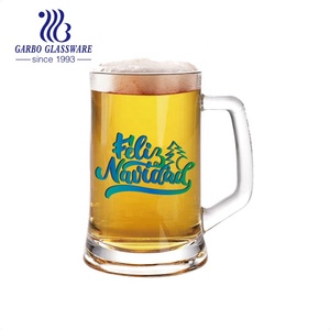 Vaso de cerveza de 400ml con diseño personalizado, vaso de cerveza de cristal grande, venta al por mayor, barato - Product Image 2