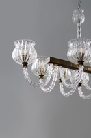 Superbe Grand Lustre en Verre de Murano Art Déco Vintage pour Salle à Manger