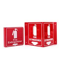 Panneau d'extincteur personnalisé de haute qualité, panneau de sécurité en acrylique en forme de V, étanche, à fixer au mur, panneau d'avertissement de sécurité incendie