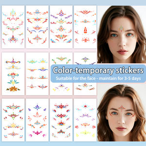 Autocollants <span class=keywords><strong>de</strong></span> <span class=keywords><strong>tatouage</strong></span> temporaire <span class=keywords><strong>de</strong></span> front <span class=keywords><strong>de</strong></span> Style <span class=keywords><strong>Tribal</strong></span> coloré beau <span class=keywords><strong>tatouage</strong></span> imperméable <span class=keywords><strong>de</strong></span> coin d'oeil approprié au visage - Product Image 3