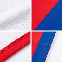 Ensemble de maillots de football personnalisés par sublimation, uniforme de football à séchage rapide, ensemble complet, OEM ODM, kit d'équipe bicolore rouge et bleu, MOQ 1 pièce