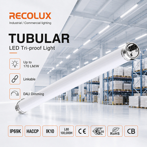 Luminaire LED tubulaire IP69K Tri-proof 170lm/W résistant aux intempéries pour l'éclairage d'entrepôt - Product Image 1