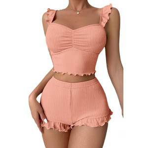 Camisón sexy y elegante para mujer, con ribetes y dobladillo retorcido, estilo europeo y americano, ropa de dormir transfronteriza para mujer - Product Image 5