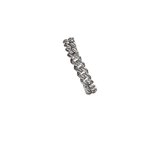Pulsera de Plata 925 con Moissanita, Eslabones Cubanos, Corte Brillante Redondo, Engaste en Canal, Geométrica, Lujo, Unisex, Uso Diario - Product Image 1