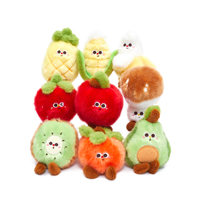 Llavero de Peluche Relleno de Manzana, Plátano, Maíz, Piña y Caqui - Product Image 1