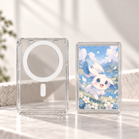 Porte-cartes transparent avec fermeture à clip pour cartes TCG et cartes de crédit, design tendance, matériau PC, accessoires pour téléphone