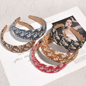 Serre-tête haut de gamme pour femme, style luxe léger, pour usage quotidien, maintien des franges, couleur denim, style nœud, <span class=keywords><strong>bandeau</strong></span> de sport - Product Image 1