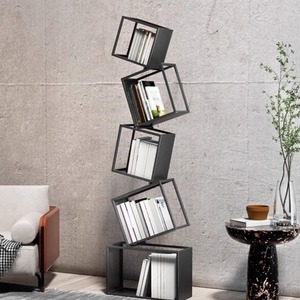 Invisible Bookshelf Floor Standing Modern Minimalist Wrought Iron Multi Tiered Shelf Space Saving <b>Bookcase</b> Living Room Bedroom - Product Image 3