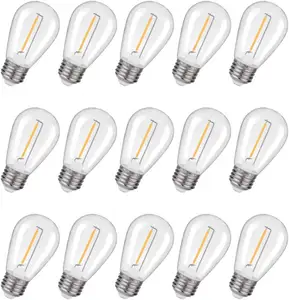 25 pack 1 W S 14 LED Filament bulb E 26 Base,Fits for Commercial Outdoor Patio Garden Vintage Lights