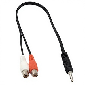 Adaptateur Jack 3,5 mm vers 2 <span class=keywords><strong>RCA</strong></span> Femelle, Câble Répartiteur Audio Vidéo avec Gaine en PVC et Blindage Combiné pour HDTV et Casque - Product Image 4