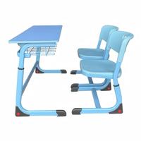 Ensemble de bureau et chaise d'école réglables, structure métallique durable, mobilier d'étude pour étudiants, pour la maison, le bureau, la salle de classe
