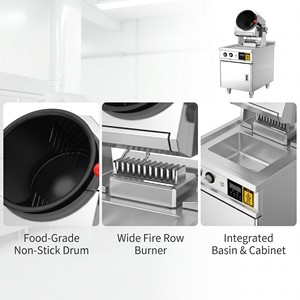 Máquina Comercial de Gas Tipo Gabinete para Saltear Alimentos con Rotación de 360° °   Wok Giratorio para Cocinas Móviles, Restaurantes y Servicios de Catering - Product Image 4