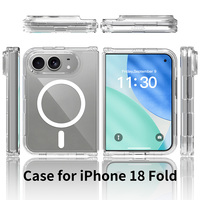 JOYPORODO C037 untuk iPhone Duo Crystal Clear Magnetic Shockproof Mobile Phone Case dengan Penutup Belakang Anti-Gores dan Casing Lipat