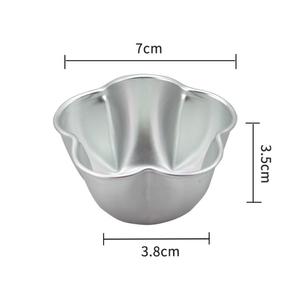 Molde para Gelatina de Flores de Aleación de Aluminio de Grado Alimenticio, Molde para Hornear Pasteles <span class=keywords><strong>Mini</strong></span> Antiadherente Reutilizable, Molde para Tartaletas de Huevo, Cupcakes y Muffins - Product Image 1