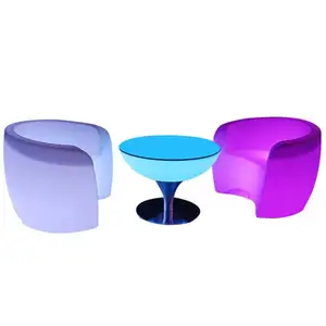 color changing puff chair plastic lounge furniture led light up sofa