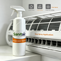 Rouleau d'étiquettes personnalisées imprimées pour nettoyant d'évaporateur Sanitair, autocollants en vinyle imperméables pour climatisation HVAC, parfumés et auto-adhésifs