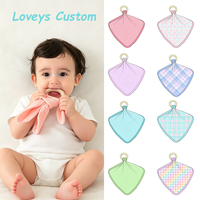 Doudou en bambou doux et confortable pour bébé, motifs variés, avec anneau en bois, jouets personnalisés pour tout-petits
