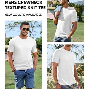 Camiseta deportiva de entrenamiento de gimnasio para hombre personalizada, cuello redondo, ajustada, manga corta, tejido texturizado, camiseta muscular, 280g, hilo de tela teñido - Product Image 6