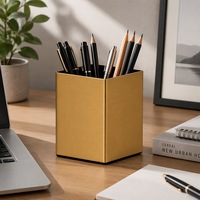 Support de bureau en métal pour pinceaux de maquillage, crayons, stylos et pot de fleurs séchées