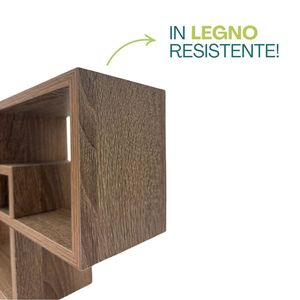Ensemble de 2 étagères flottantes rectangulaires en bois emboîtables 30x9,5x22 cm gris tourterelle, étagères murales décoratives pour la maison et le bureau - Product Image 4