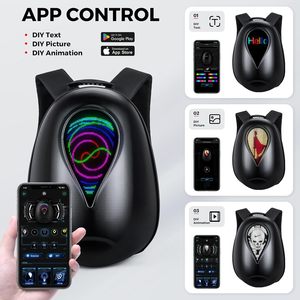 ผู้ชาย LED กระเป๋าเป้สะ<span class=keywords><strong>พ</strong></span>ายหลัง Designable หน้าจอกันน้ํากระเป๋าเป้สะพายหลังรถจักรยานยนต์แล็ปท็อปกระเป๋าเป้สะพายหลังของขวัญวันเกิด - Product Image 2