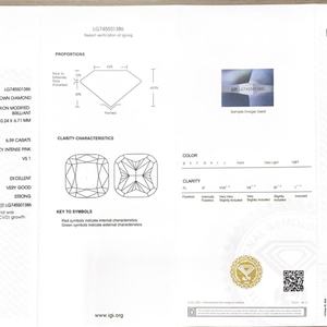 Diamante CVD Suelto con Certificado IGI, Corte Cojín, 6.59CT, VS1, Rosa Intenso Fantasía, Cultivado en Laboratorio - Product Image 6