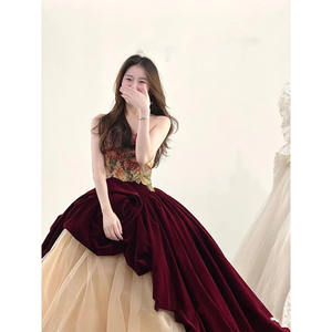 S0711N gaun pesta tanpa tali, ksatria mawar kelas atas untuk pertunangan atau malam cahaya mewah bersulang atau gaun pernikahan musim semi - Product Image 3