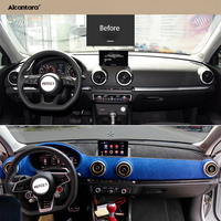Housse de tableau de bord intégrale pour Audi A3 2016-2019 RS3, kit de sellerie de voiture de luxe noir, fabrication italienne