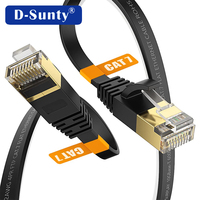 Cable Ethernet Plano Cat 7 de Cobre Trenzado D-Sunty de 10 Gbps y 600 MHz, Blindado y Resistente a la Intemperie, de 10 Metros, RJ45, para PS5/4/3, Xbox, Módem, Router, LAN