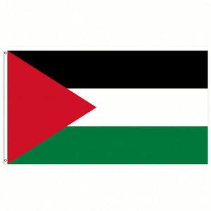 ธงปาเลสไตน์ขนาด 3x5 ฟุต ทำจากโพลีเอสเตอร์ พร้อมห่วงทองเหลืองสองอัน แบบชั้นเดียว สำหรับแขวนผนัง ตกแต่งภายนอกและภายในอาคาร - Product Image 1